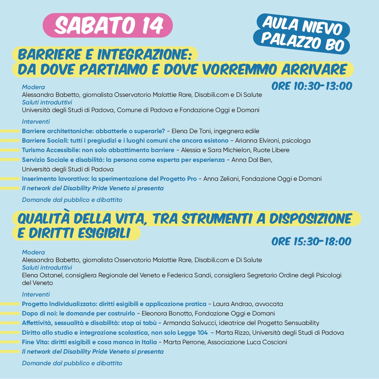 Disabity Pride Veneto ~ programma